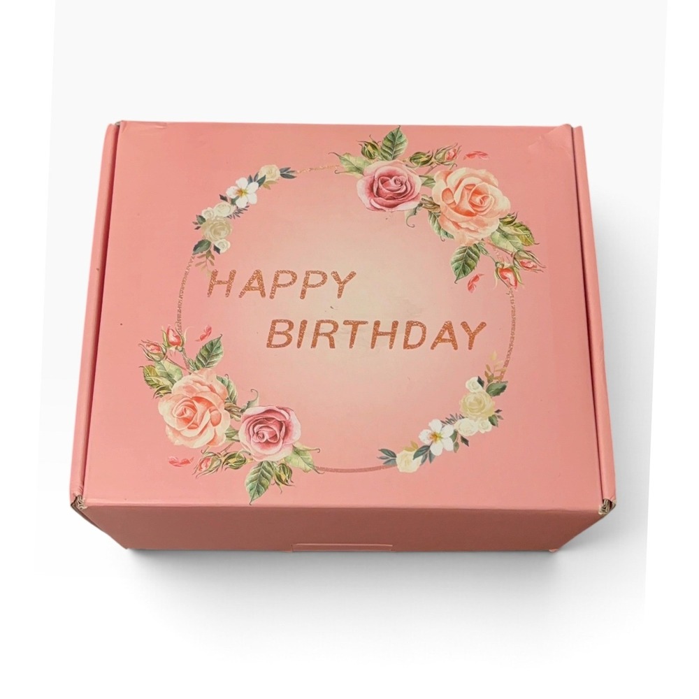 Happy Birthday Floral Gift Box and Not a Day Over Fabulous Rose Gold Tin Candle